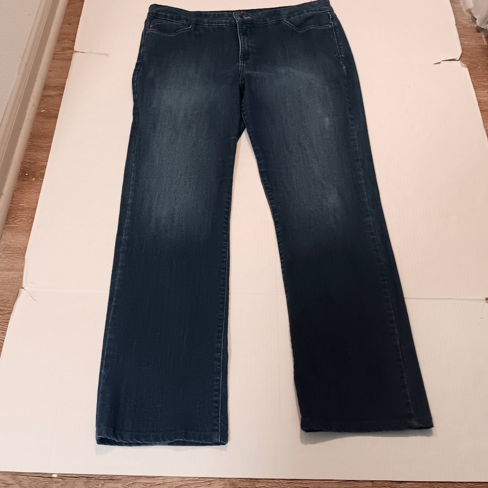 NYDG straight leg cotton blend stretch jeans, 16